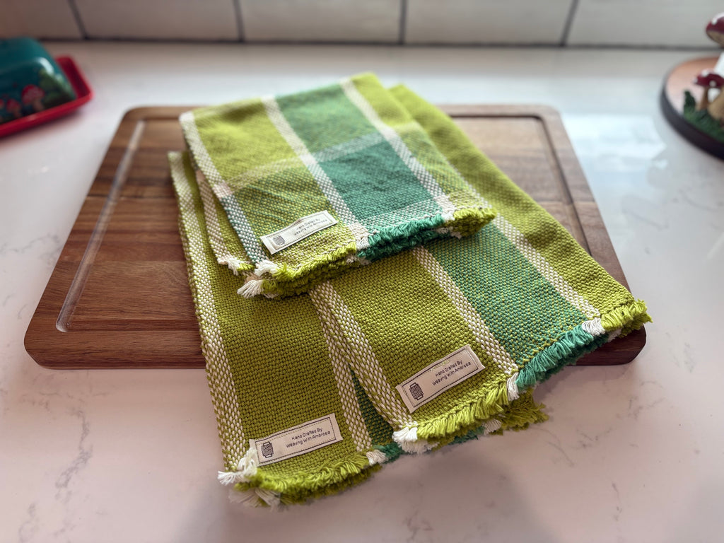 Lime and Sage Green Dish Towels