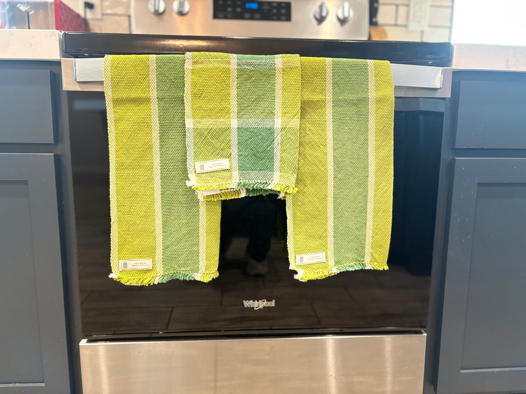 Lime and Sage Green Dish Towels