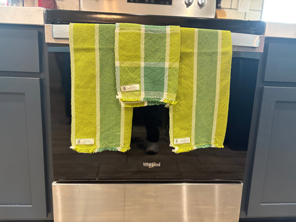 Lime and Sage Green Dish Towels
