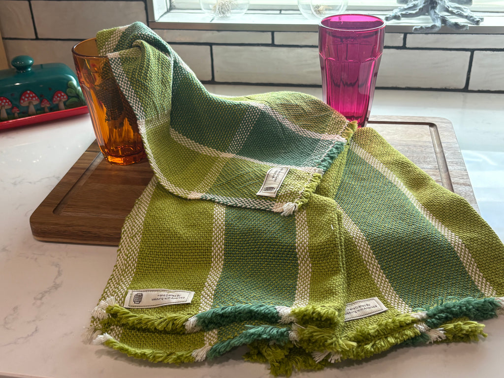 Lime and Sage Green Dish Towels