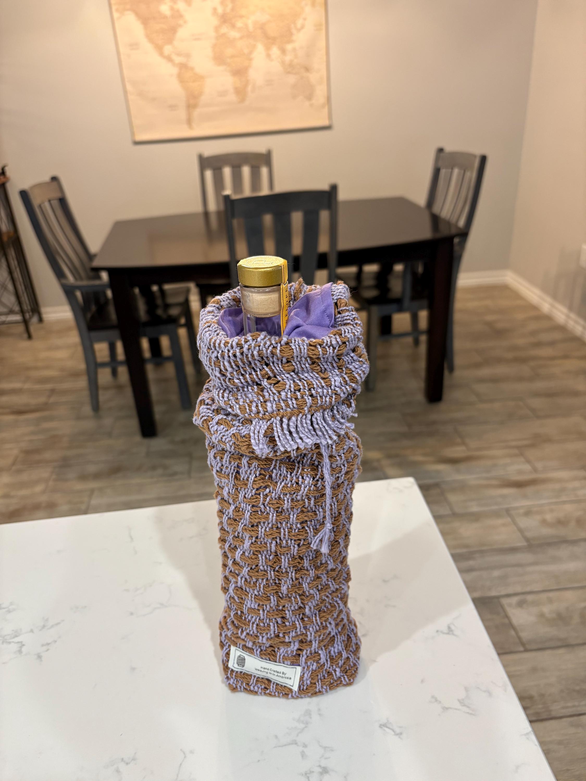 Bottle Bag Drawstring Rustic Farmhouse