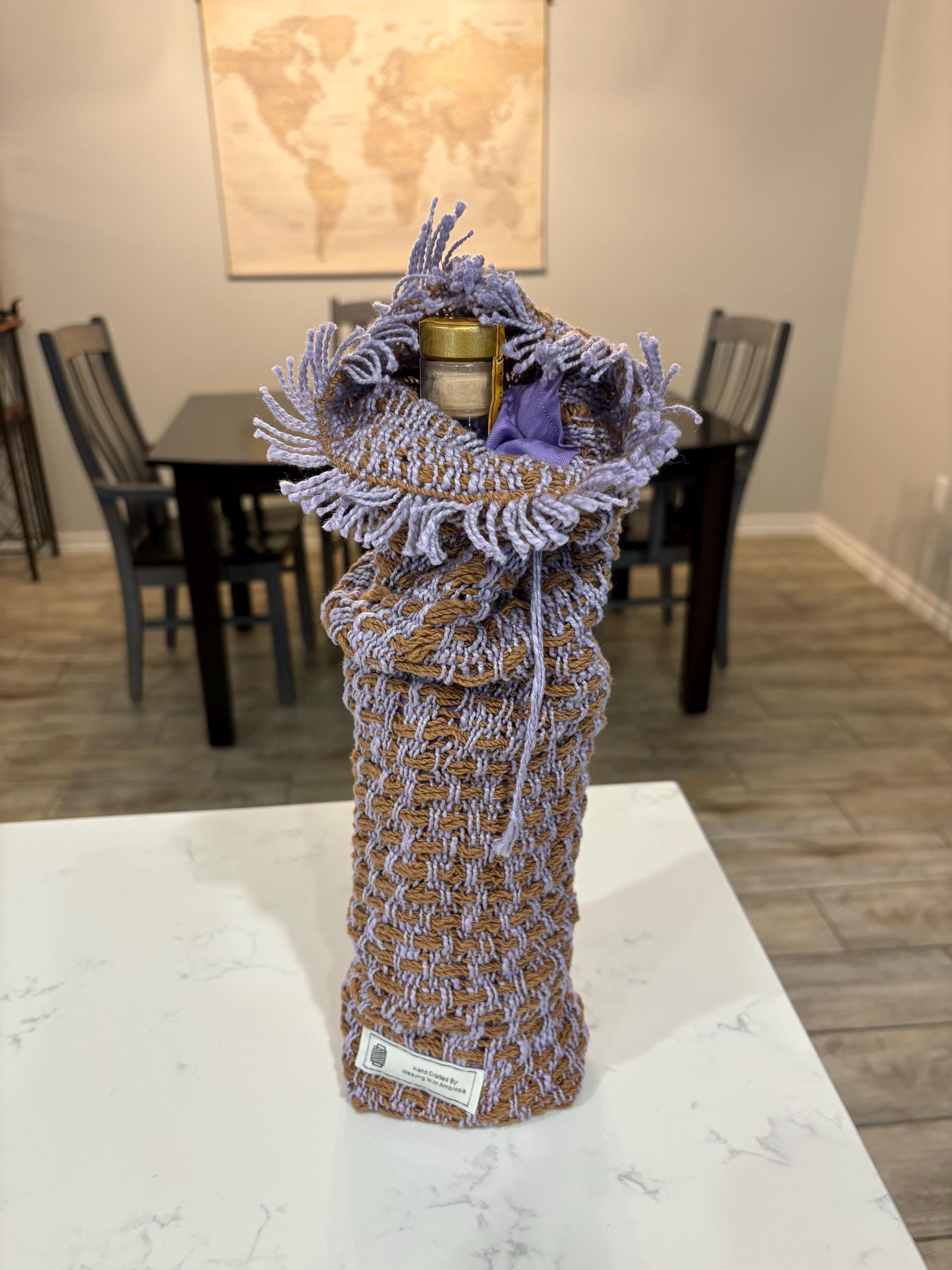 Bottle Bag Drawstring Rustic Farmhouse