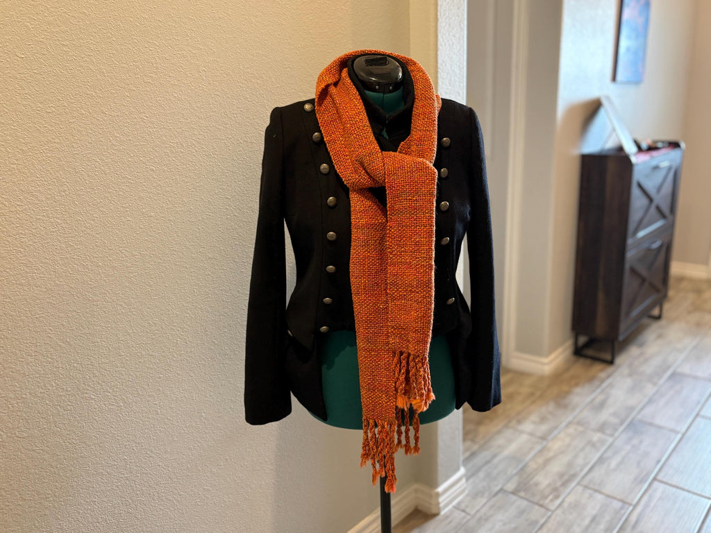 Merino Wool Scarf Hand-spun Handwoven Thanksgiving Cozycore