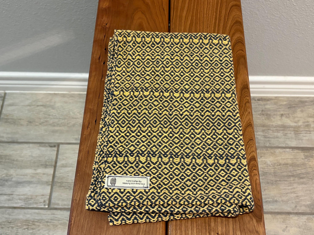 Tea Towel - Handwoven Hand Towel - Yellow