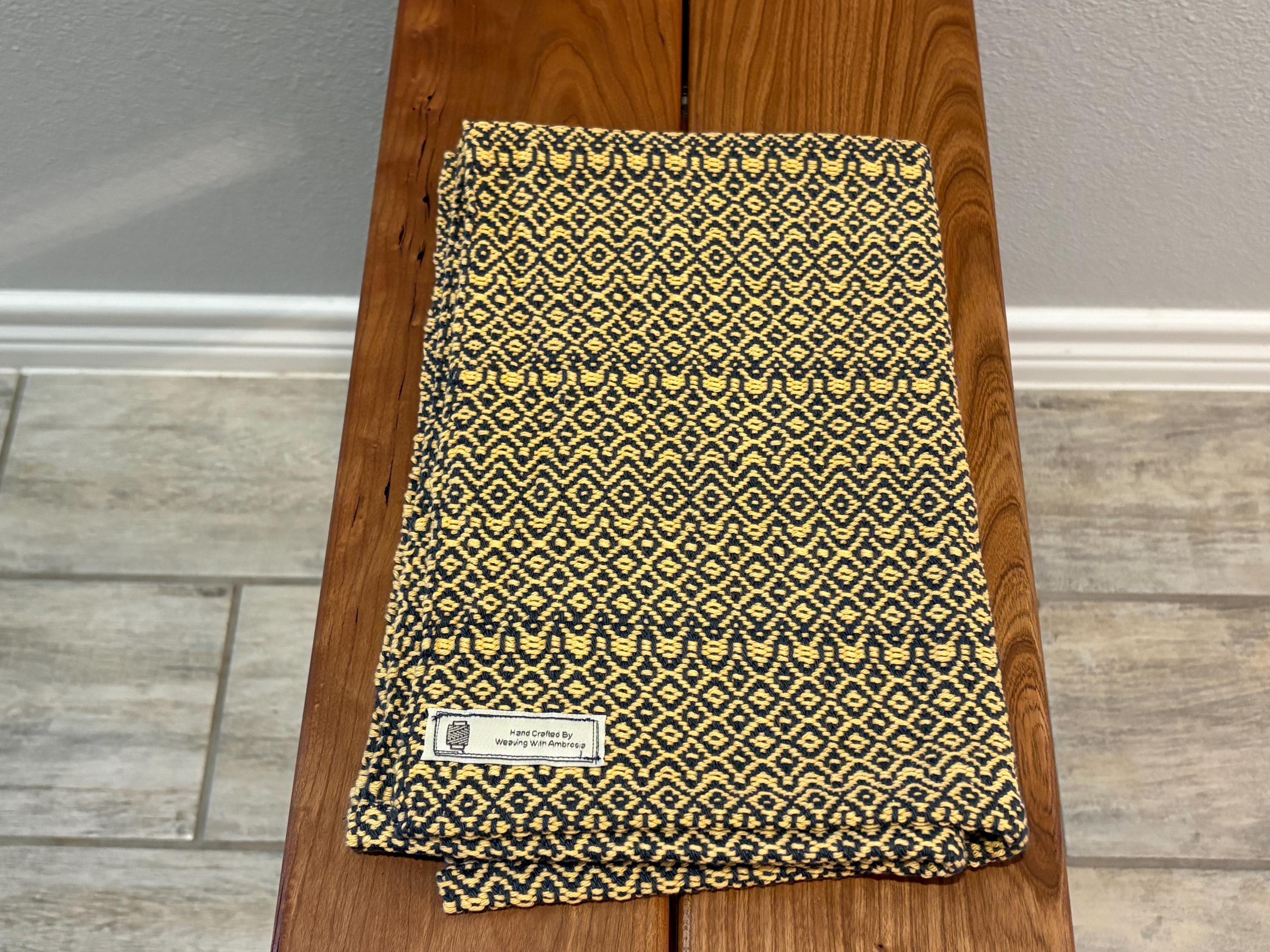 Tea Towel - Handwoven Hand Towel - Yellow