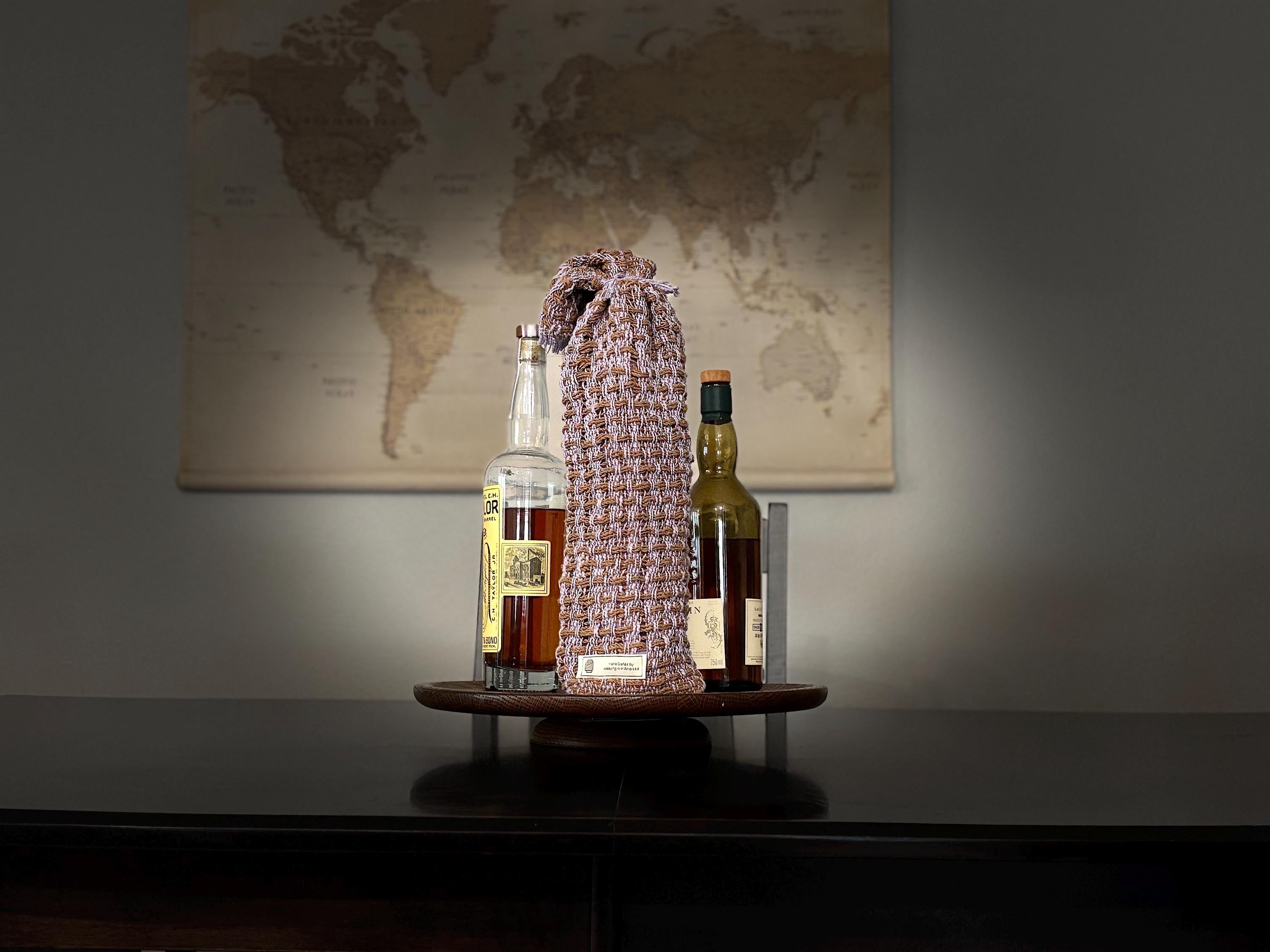 Bottle Bag Drawstring Rustic Farmhouse