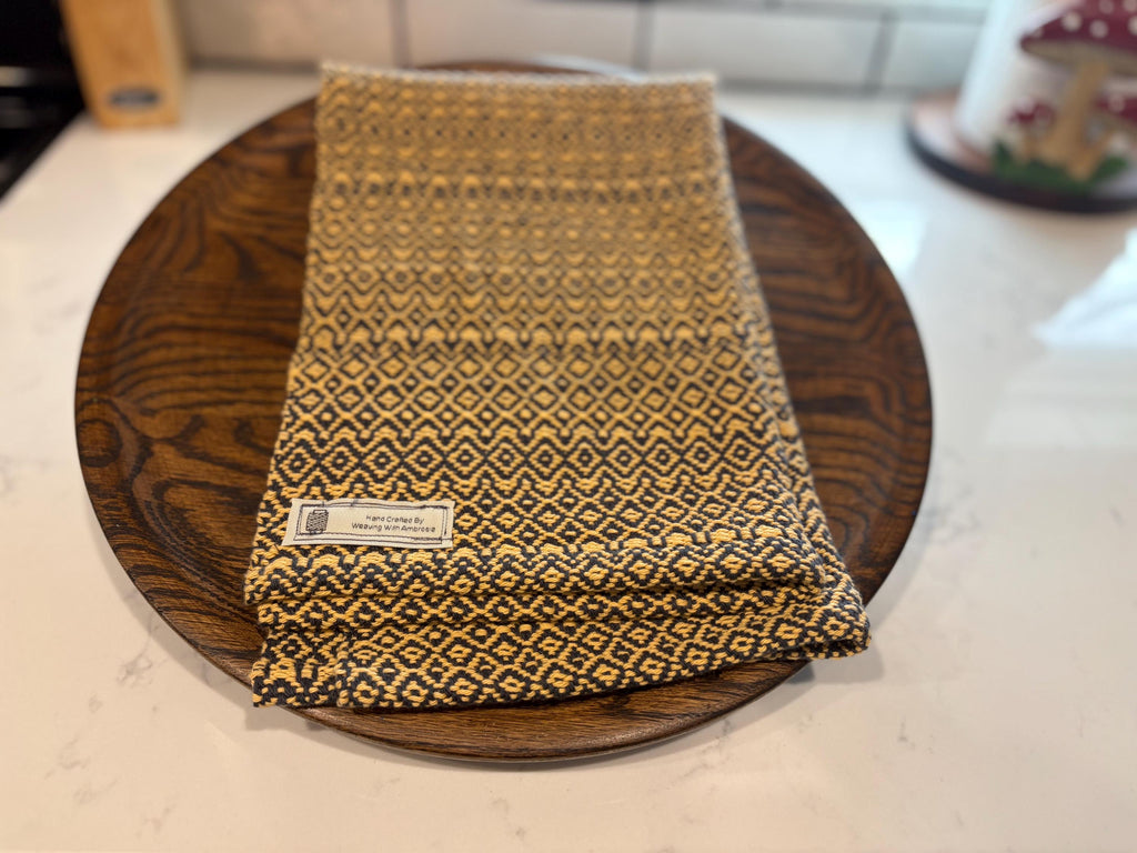 Tea Towel - Handwoven Hand Towel - Yellow