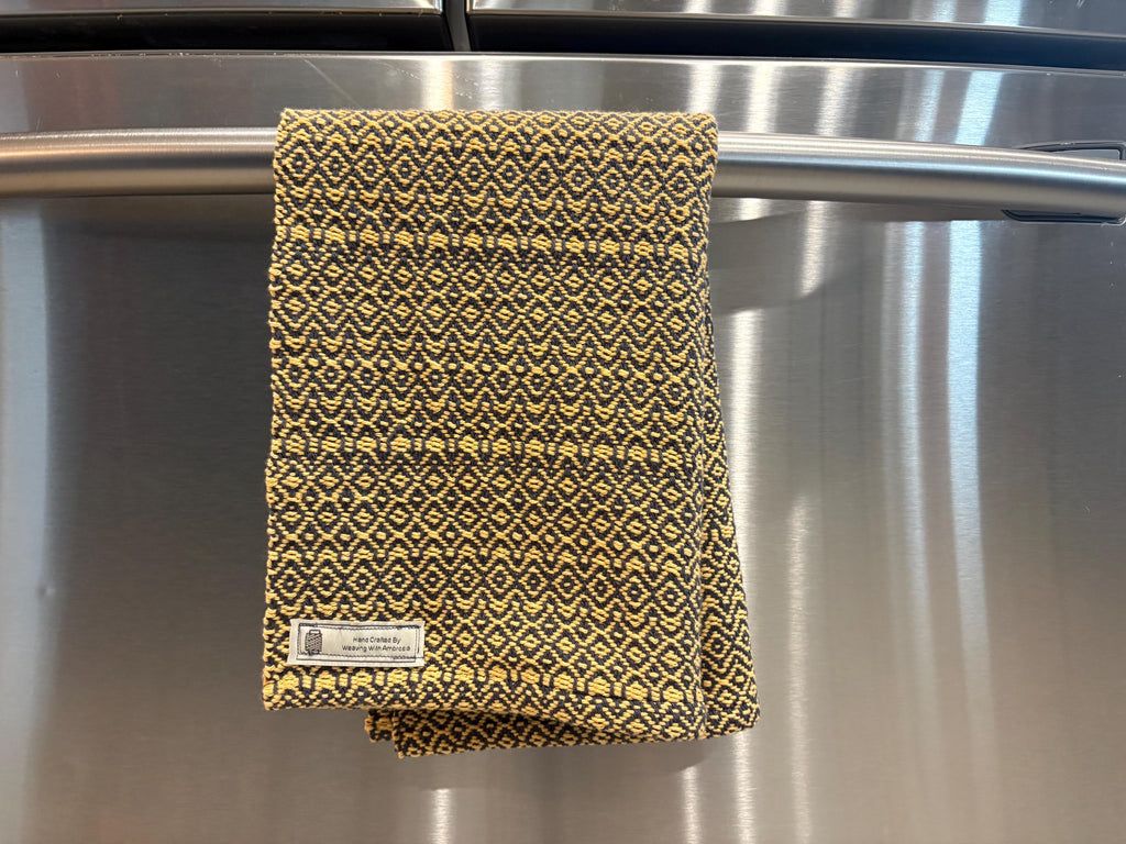 Tea Towel - Handwoven Hand Towel - Yellow