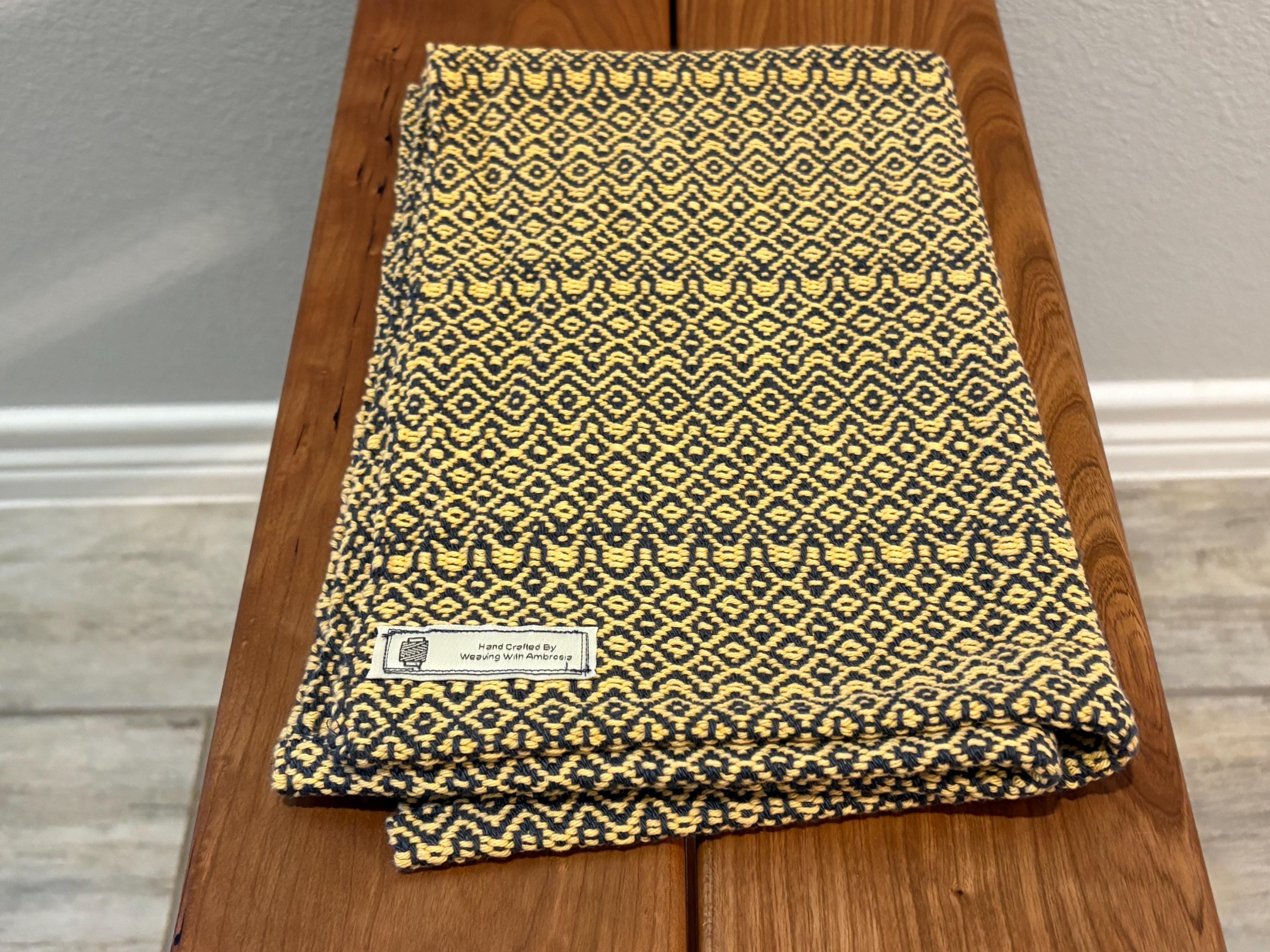 Tea Towel - Handwoven Hand Towel - Yellow