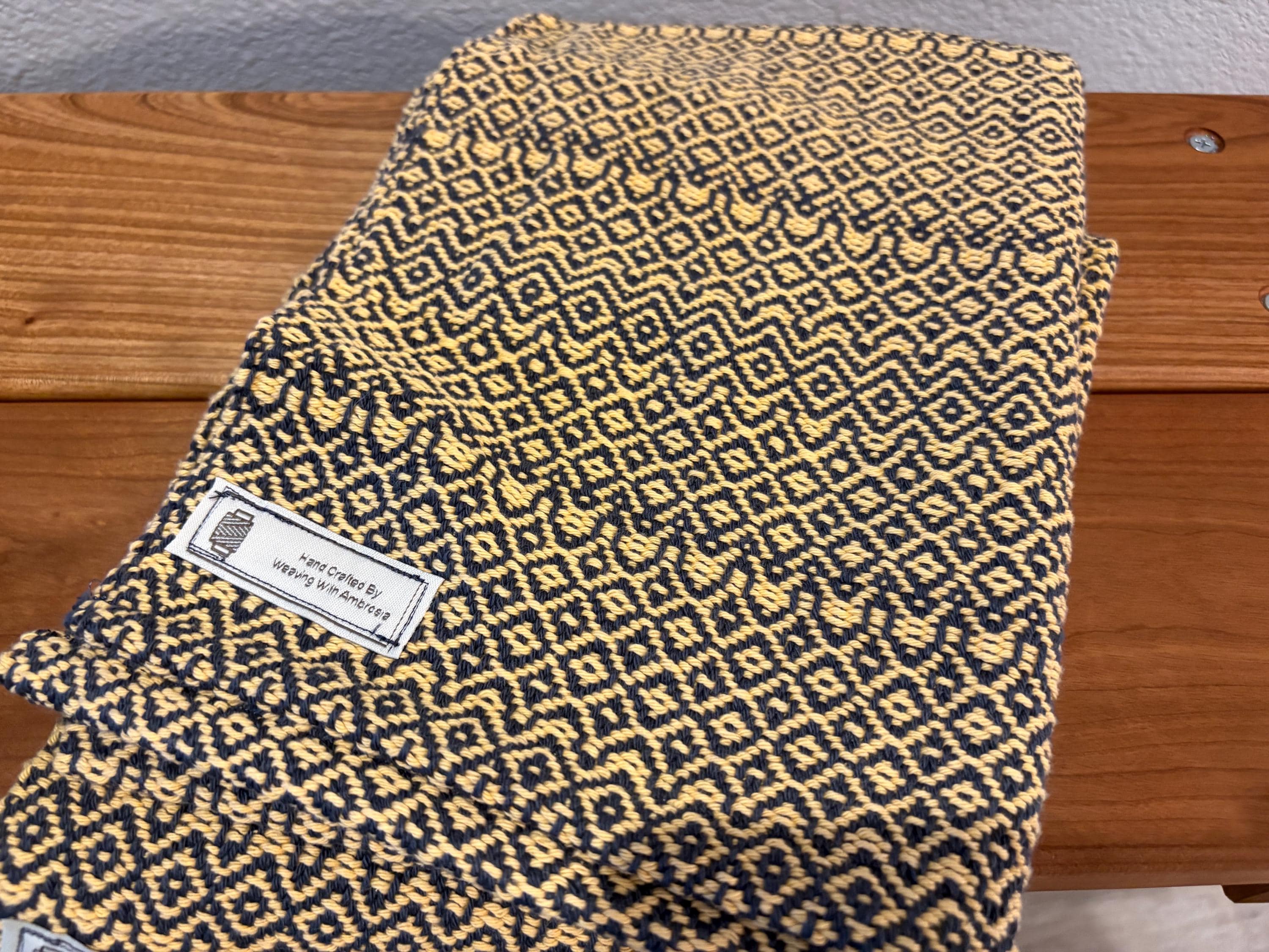 Tea Towel - Handwoven Hand Towel - Yellow