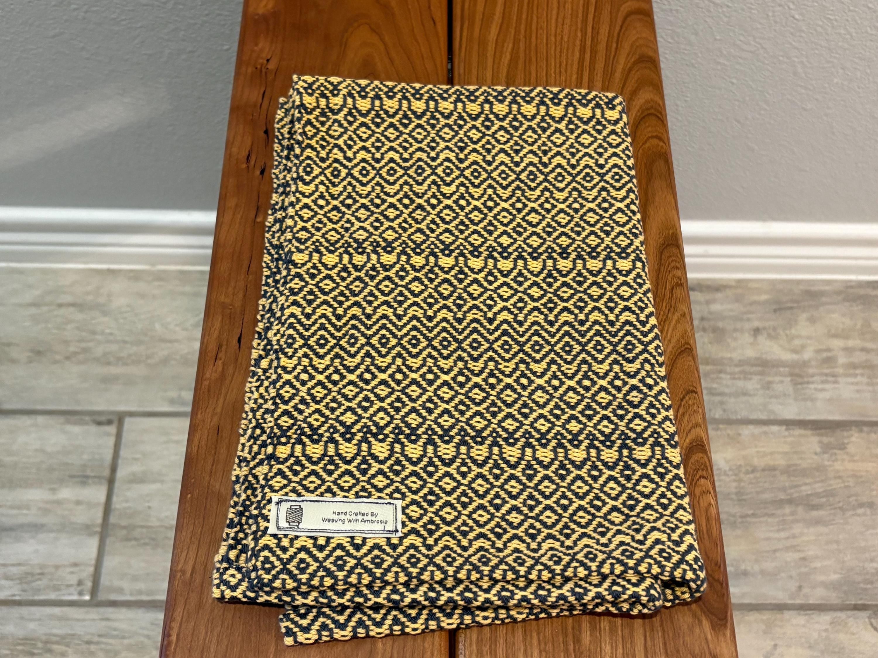 Tea Towel - Handwoven Hand Towel - Yellow