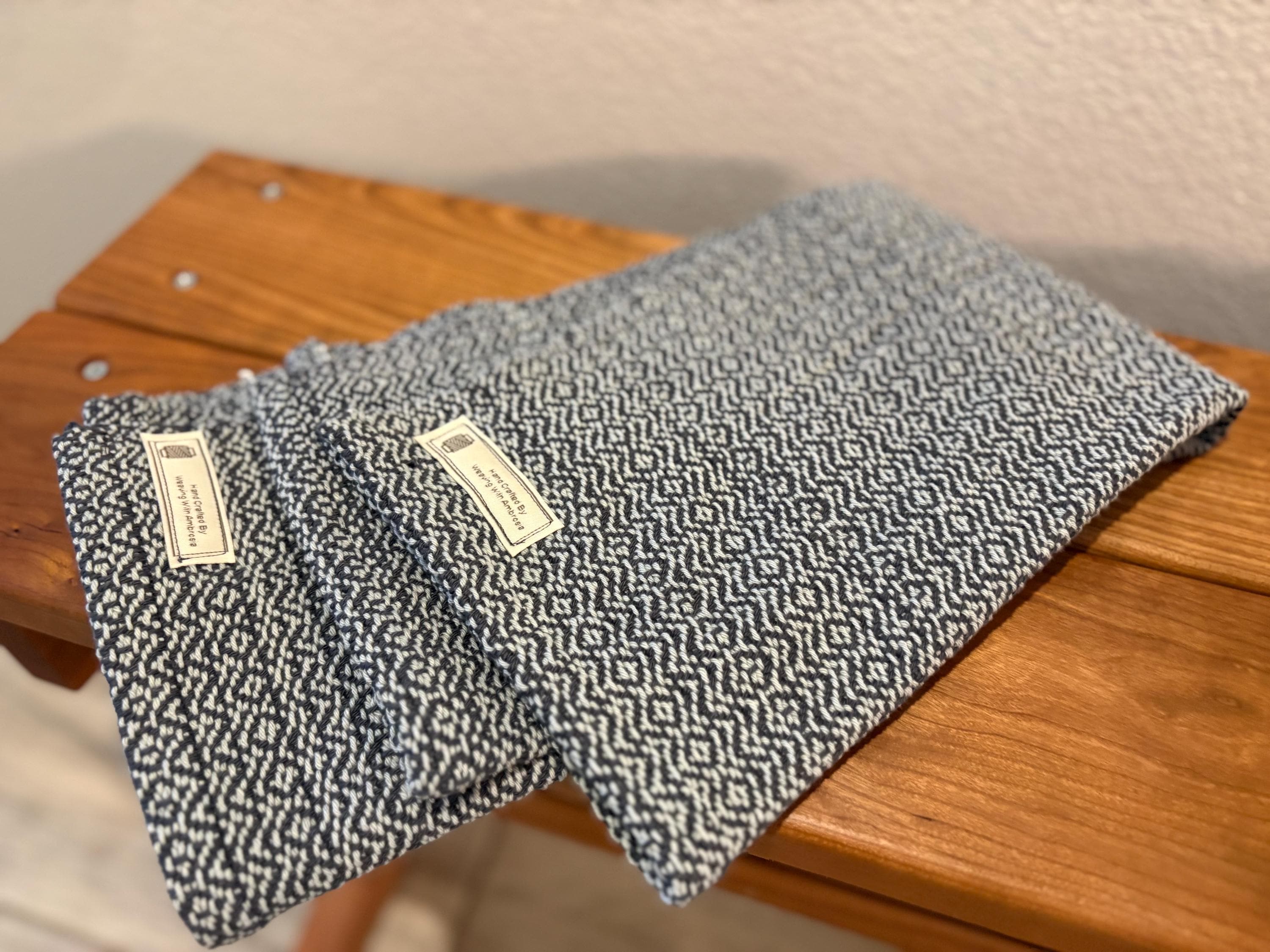 Handwoven Cotton Kitchen Tea Towel – Gray, Heirloom Quality - Hand Towel