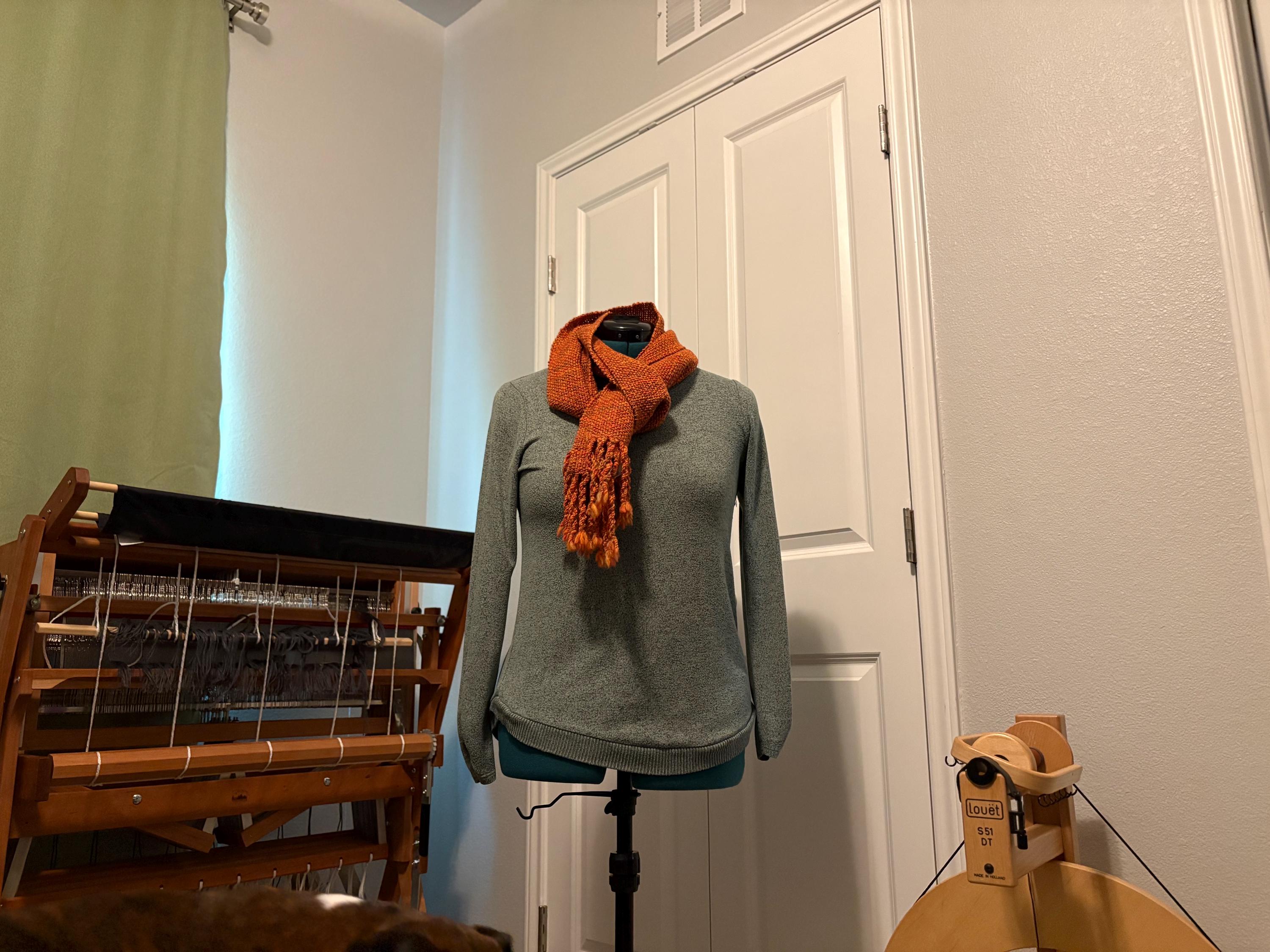 Merino Wool Scarf Hand-spun Handwoven Thanksgiving Cozycore