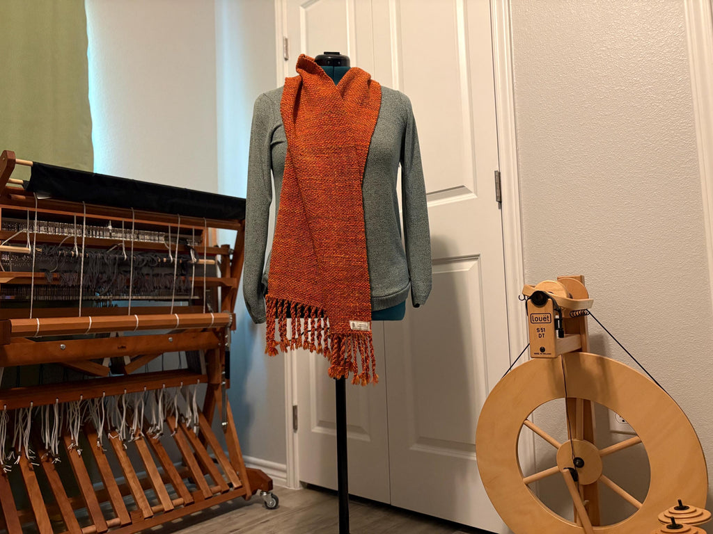 Merino Wool Scarf Hand-spun Handwoven Thanksgiving Cozycore