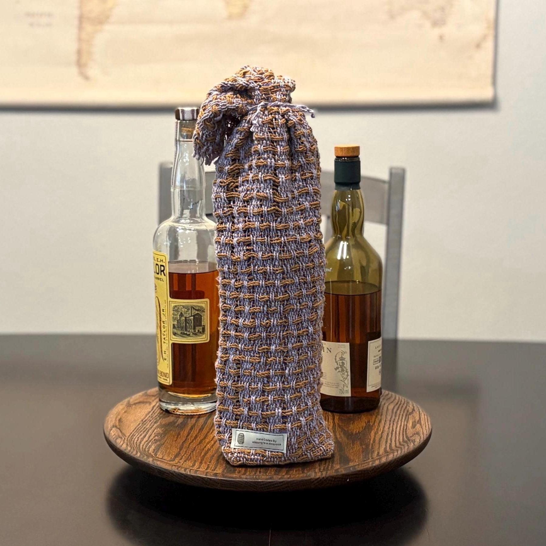 Bottle Bag Drawstring Rustic Farmhouse