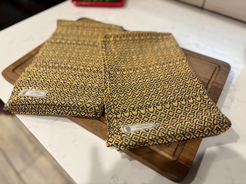 Tea Towel - Handwoven Hand Towel - Yellow